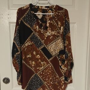 Maurices Patchwork Floral Blouse